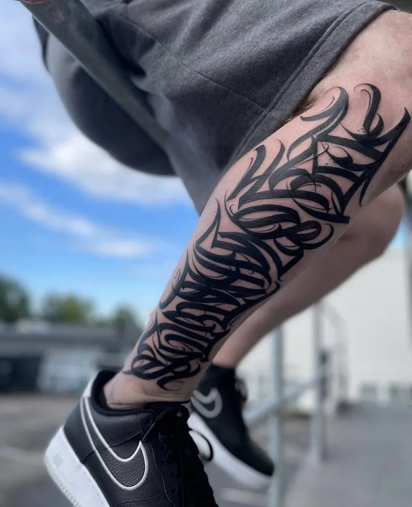 Lettering tattoo at Tattoo Heaven